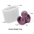 Detaillierter Größenvergleich von 3D-Engel-Silikonform und fertiger Skulptur mit Maßen - Engel Gesicht stützend
