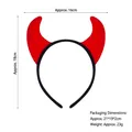 Red felt devil horn headband for Halloween cosplay, 16x18cm costume accessory - Black & Red Small Ox Horns