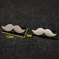 Polished silver mustache studs in stainless steel measuring 12mm for women - 679 Steel (Mustache)