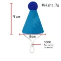 Light blue felt pet party hat with dark blue pompom and 30cm elastic strap for dogs and cats - Dark Blue Birthday Hat
