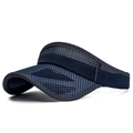 Dark blue mesh open top sun hat with extended brim for outdoor sports and sun protection - Adjustable / Navy Blue