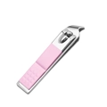 Pink handle stainless steel nail clipper with non-slip silicone grip for manicure - Small Slant Mouth Nail Clipper / Pink