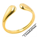 Minimalist gold stainless steel open ring featuring a modern droplet-end wrap design - Gold