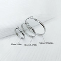 Three-piece set of silver stainless steel hoop earrings in 30mm 40mm and 50mm sizes - Silver 30mm