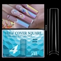 Detailed chart of 180PCS 5XL extra long clear square half cover soft gel nail tips - 5XL Half Cover Square (04)