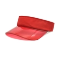 Detail view of red tennis visor with semi-transparent PVC brim and fabric headband - M(56-58cm) / Red