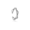 Elegante ear cuff in argento S925 con zirconi bianchi su una superficie riflettente - Stile Forma a C Pavé Zirconia (ME0165) / Placcato Platino Singolo