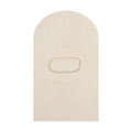 Detailed close-up of cream knit balaclava showing soft texture and single-hole design - One Size / Beige