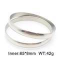 Polished silver stainless steel 8mm wide cuff bracelets with glossy metallic finish - 65x8mm Steel(KB187562-LO) / Same Color Stackable Set