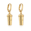 Orecchini creativi a forma di tazzina da caffè in oro, gioielli eleganti per donna - Stile F: Tazza di Caffè / Oro