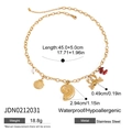 Detailed size specifications for the gold stainless steel shell and crab pendant necklace - Shell Crab Red Beads Multi-Pendant Necklace (JDN0212031)