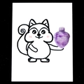 Amethyst acorn crystal pendant stone with squirrel card for healing and decoration - Lilac Stone