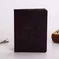 Dark brown leather passport holder with embossed United States eagle emblem and text - Coffee