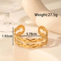 Verstellbares goldenes Stern-Schlangen-Armband aus gedrehtem Edelstahl für Damen - Doppelschichtiger Gedrehter Stil (YB-039)