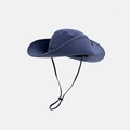 Dark blue cowboy sun hat with adjustable windproof rope and side metal buckle - M / Navy Blue