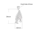 Cappuccio per ciondolo dente di lupo in argento sterling S925 con trama di pelliccia - AK42-Argento / Argento 925