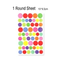 Colorful dot stickers set for DIY scrapbooking with various circle sizes and sizes - Round (Single Sheet)
