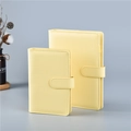 Yellow faux leather Macaron loose-leaf notebooks with magnetic buckles in two sizes - Light Yellow