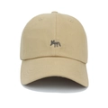 Casquette de baseball beige en coton avec broderie renard et design classique à six panneaux - Réglable / Kaki