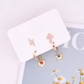Macro shot of gold ear stud set with lightning, cross, heart, and star charms - Lightning Cross Heart Star Hoop Set (10#)