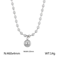 Collana a sfere argentate con ciondolo sferico da 10 mm in acciaio inossidabile - Collana in Acciaio 10mm