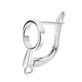 Close-up of silver-plated copper earring clasp with zircon inlay and hanging loop detail - Silver Ring (Style 2)
