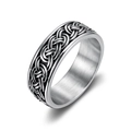 Vintage-Ring aus Edelstahl mit keltischem Flechtmuster und antikem Silber-Finish - US 7 / Vintage Silber (16403)
