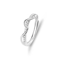 S925 Sterlingsilber Infinity Ring mit funkelnden weißen Zirkoniasteinen in Silberoptik - Einstellbar Offen / Damenstil