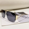 Lunettes de soleil aviateur oversize avec branches creuses dorées et verres gris - Monture Or Noir Gris