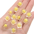 Gelbe quadratische Acrylperlen im Macaron-Stil für DIY Schmuck und Handyketten - 10x10mm Loch Ca. 3mm / Transparentes Gelb