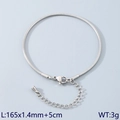 Minimalistische zilveren roestvrijstalen slangenketting armband, 165mm x 1,4mm - 165mm x 1.4mm + 5cm / Staalkleur