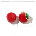 Macro detail of red apple enamel pendant in copper with 14mm height and 12mm width - Apple Style (VH550)