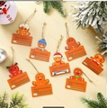 Set of 8 wooden gingerbread and reindeer Christmas money holders for holiday gifting - 8-Piece Gingerbread Set