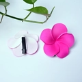 Plumeria hair clips in rose red and white with black metal duckbill clips, set of 2 - Pure Rose Red Flower Head + Clip [4cm]