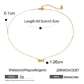18k gold plated stainless steel bow necklace with 40.5cm chain and size markings - Bow Pendant Necklace (JDNW2403087) / Gold