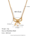 Collana con fiocco placcata oro 18K e ciondolo in perla d'acqua dolce su sfondo bianco - Collana Con Ciondolo A Fiocco Semplice Con Perla D'Acqua Dolce - Oro
