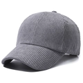 Minimalistische Baseballkappe aus Cord in Dunkelgrau mit Retro-Textur-Gewebe - Verstellbar / Grau
