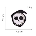 Ricamo dettagliato della toppa con teschio di mietitore con dimensioni 5,3 cm x 4,8 cm e 1,4 g - Toppa di Halloween 1# (Teschio)