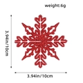 Red glitter 10cm Christmas snowflake ornament with 6g weight and plastic texture - 12Pcs/Pack / Red Type A