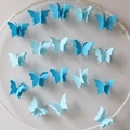 3D butterfly garland decoration with blue gradient paper butterflies hanging on a white ring - Large / Gradient Blue