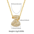 Macro detail of gold-plated Z-letter necklace showing precise 1.66x1.31cm pendant dimensions - Letter Z Style (KN0422-Z)