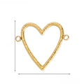Golden heart-shaped stainless steel pendant with size dimensions 2.2cm by 2.0cm - Gold Geometric Hollow Heart-JP43437DW0