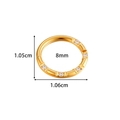 Gold stainless steel hinged hoop ring with micro-pave cubic zirconia and 8mm inner diameter - Five-Point Round Zirconia Style (0182-4#金)