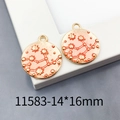 Pink constellation enamel charms in 14x16mm with golden stars for jewelry making - Planet 14x16mm-11583