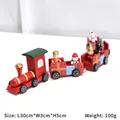 Red and green wooden Christmas train set with snowman and Santa figures, size 30x5cm - 30cm Large Red Train
