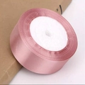 4cm pink satin ribbon roll for DIY gift wrapping and festive wedding decorations - Bean Paste Pink (75#)