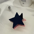 Star-shaped hair claw clip in navy blue and pink color-block finish for women - Blue and Pink Combo Style (FJ2675)