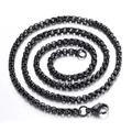 Minimalist black stainless steel box chain necklace with lobster clasp for women - Black Box Chain Only (Without Pendant) / Width 3.0mm, Length 60cm