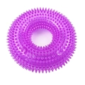 Durable purple spiked TPR ring dog toy for large breed tooth cleaning and chewing - Purple