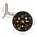 Detailed size chart of the wooden Wheel of the Year calendar with pagan holiday names - BT291/Wiccan Wheel 1